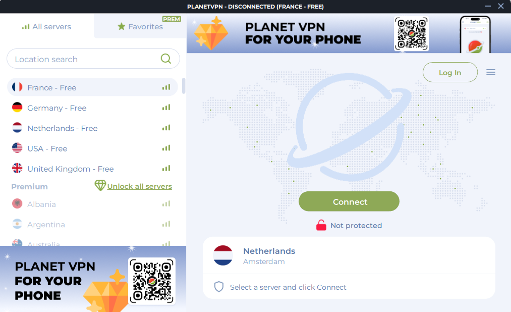 Capturas de pantalla de Free VPN Planet